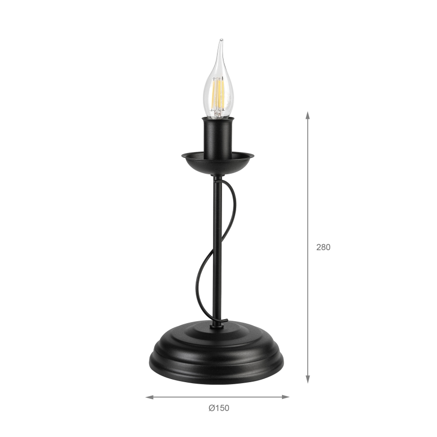 Lampa stołowa ANTON 1xE14/60W/230V czarna