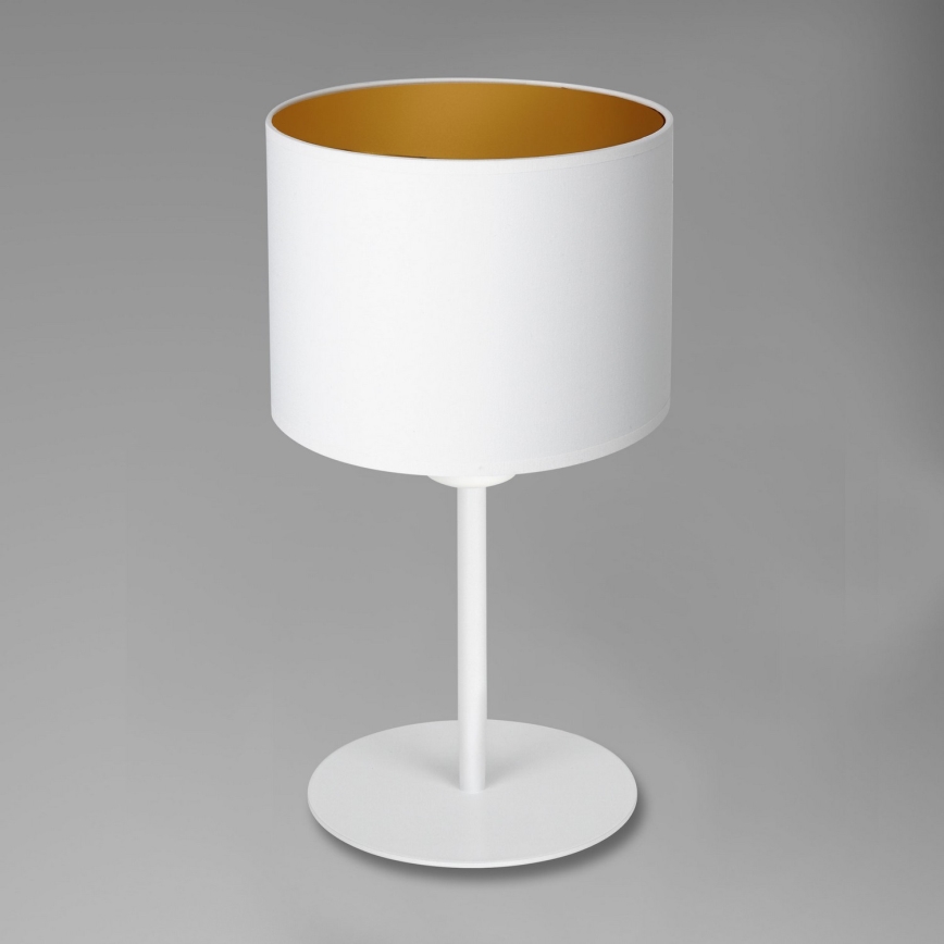 Lampa stołowa ARDEN 1xE27/60W/230V śr. 18 cm biała/złota