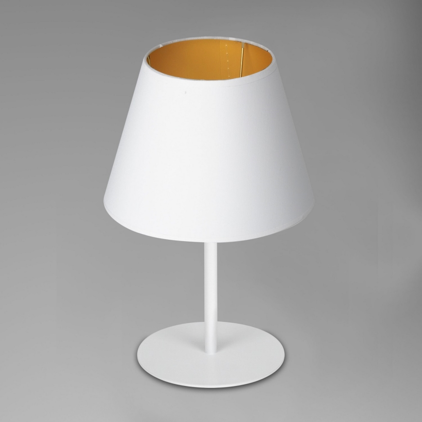 Lampa stołowa ARDEN 1xE27/60W/230V śr. 20 cm biały/złoty