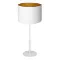 Lampa stołowa ARDEN 1xE27/60W/230V śr. 25 cm biała/złota