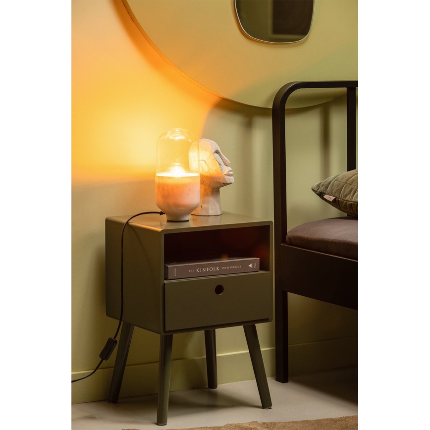 Lampa stołowa ASEL 1xE27/25W/230V marmur biały