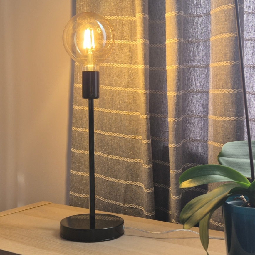 Lampa stołowa ASTRID 1xE27/60W/230V czarny błyszczący