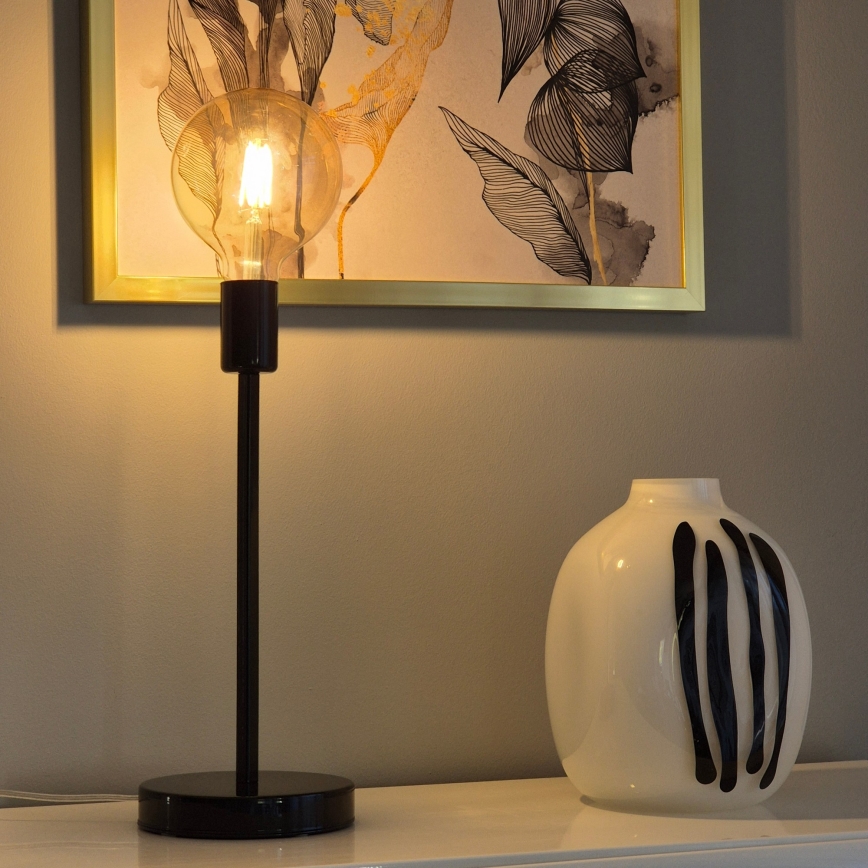 Lampa stołowa ASTRID 1xE27/60W/230V czarny błyszczący