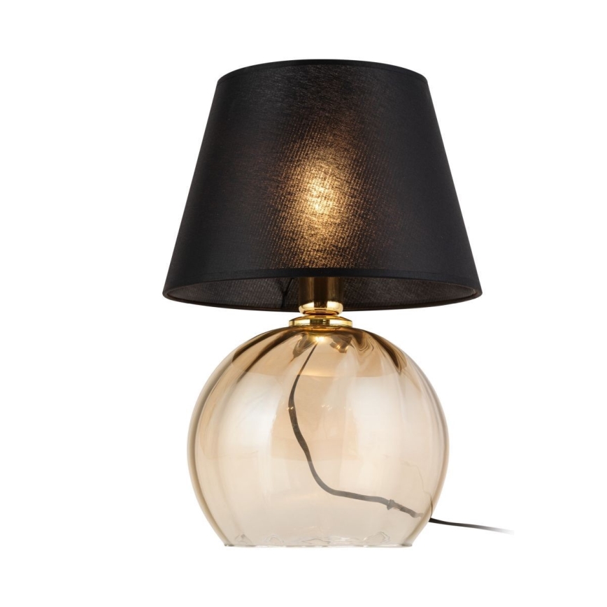 Lampa stołowa AUREA 1xE27/15W/230V czarna/beżowa