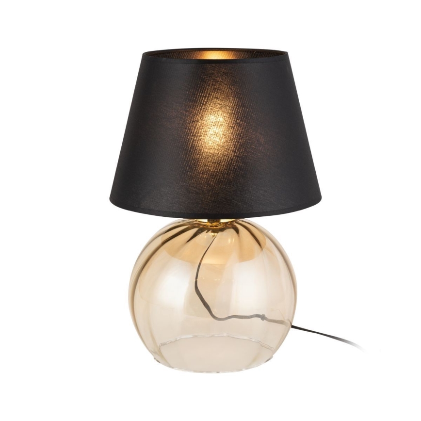 Lampa stołowa AUREA 1xE27/15W/230V czarna/beżowa