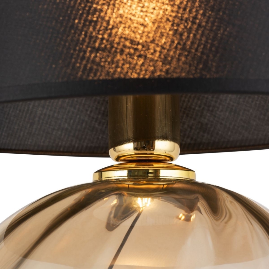 Lampa stołowa AUREA 1xE27/15W/230V czarna/beżowa