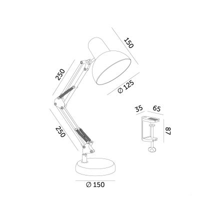 Lampa stołowa AURIQ 1xE27/60W/230V biała