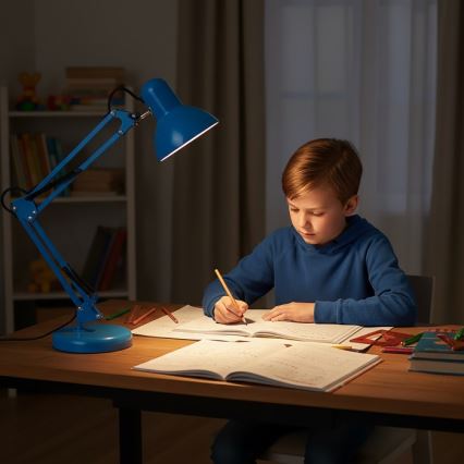 Lampa stołowa AURIQ 1xE27/60W/230V niebieska