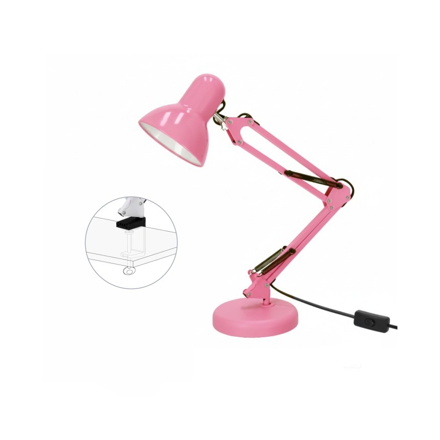 Lampa stołowa AURIQ 1xE27/60W/230V różowa