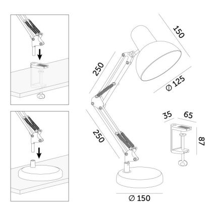 Lampa stołowa AURIQ 1xE27/60W/230V różowa