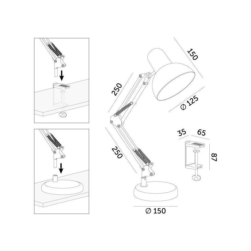 Lampa stołowa AURIQ 1xE27/60W/230V różowa