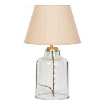 Lampa stołowa AYD 1xE27/40W/230V beżowa/przezroczysta