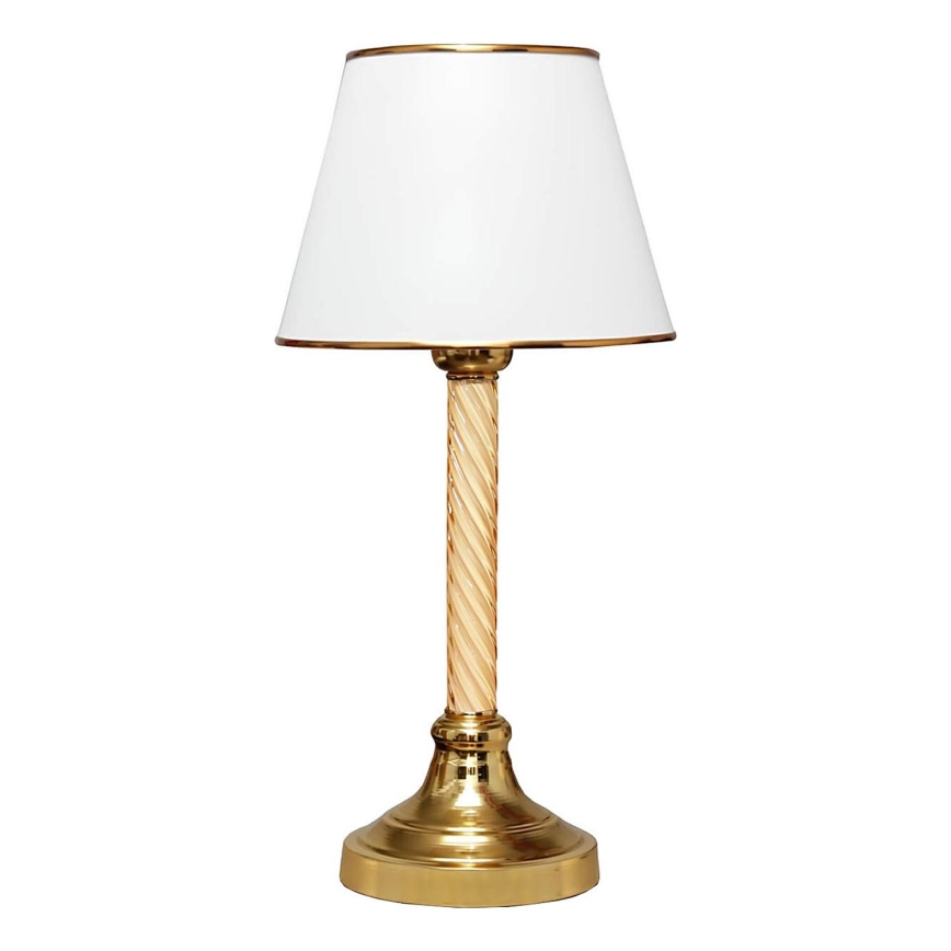 Lampa stołowa AYD 1xE27/40W/230V biała/złota