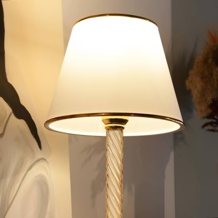 Lampa stołowa AYD 1xE27/40W/230V biała/złota