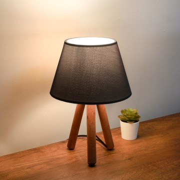 Lampa stołowa AYD 1xE27/40W/230V brązowa/czarna