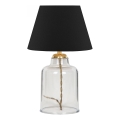 Lampa stołowa AYD 1xE27/40W/230V czarna/przezroczysta