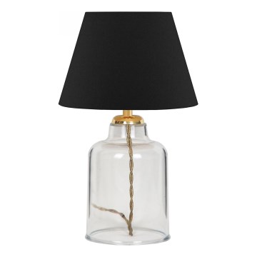 Lampa stołowa AYD 1xE27/40W/230V czarna/przezroczysta
