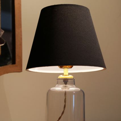 Lampa stołowa AYD 1xE27/40W/230V czarna/przezroczysta