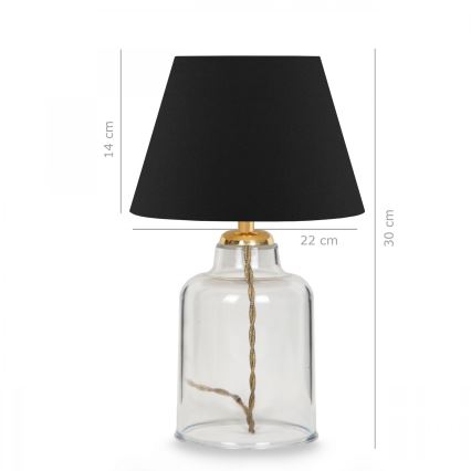 Lampa stołowa AYD 1xE27/40W/230V czarna/przezroczysta
