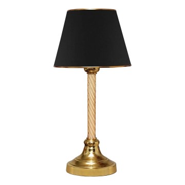 Lampa stołowa AYD 1xE27/40W/230V czarna/złota