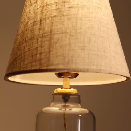 Lampa stołowa AYD 1xE27/40W/230V kremowa/przezroczysta