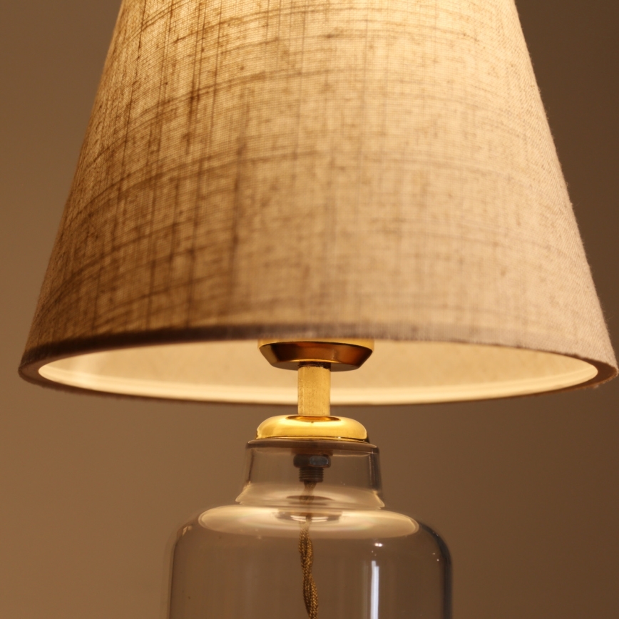 Lampa stołowa AYD 1xE27/40W/230V kremowa/przezroczysta