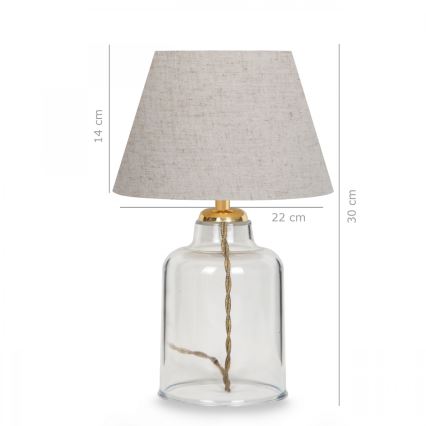 Lampa stołowa AYD 1xE27/40W/230V kremowa/przezroczysta