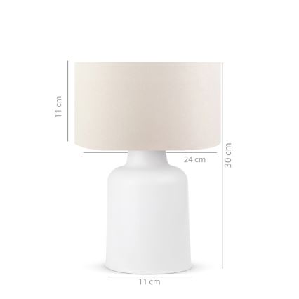 Lampa stołowa AYD 1xE27/60W/230V beżowy/biały