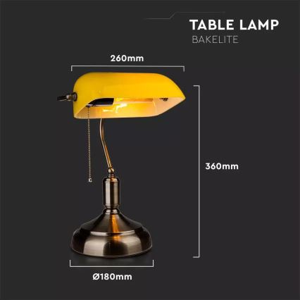 Lampa stołowa BANKER 1xE27/60W/230V