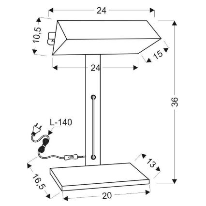 Lampa stołowa BANKIER 1xE14/40W/230V