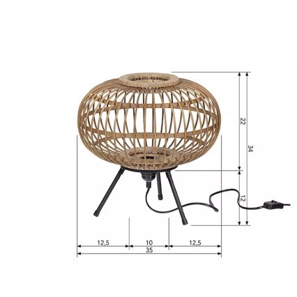 Lampa stołowa BASICLABEL 1xE27/40W/230V bambus