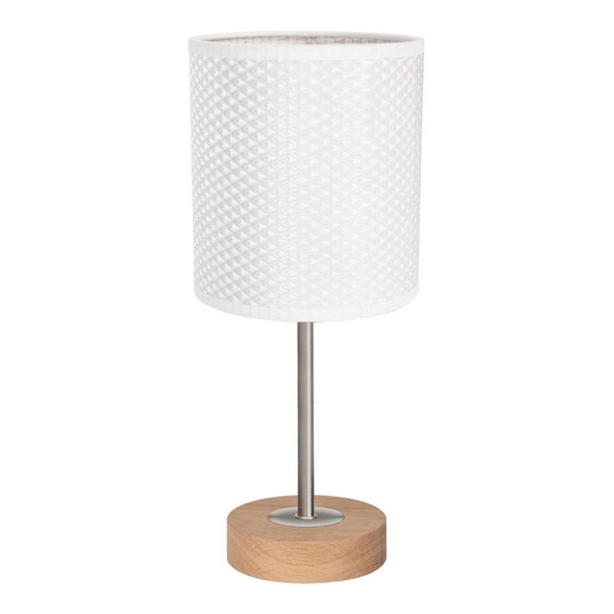 Lampa stołowa BENITA 1xE27/60W/230V 30 cm biały/dąb
