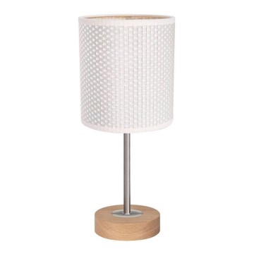 Lampa stołowa BENITA 1xE27/60W/230V 30 cm kremowy/dąb