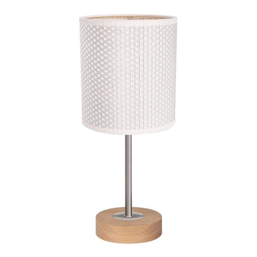 Lampa stołowa BENITA 1xE27/60W/230V 30 cm kremowy/dąb