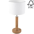 Lampa stołowa BENITA 1xE27/60W/230V 48 cm biała/dąb – certyfikat FSC