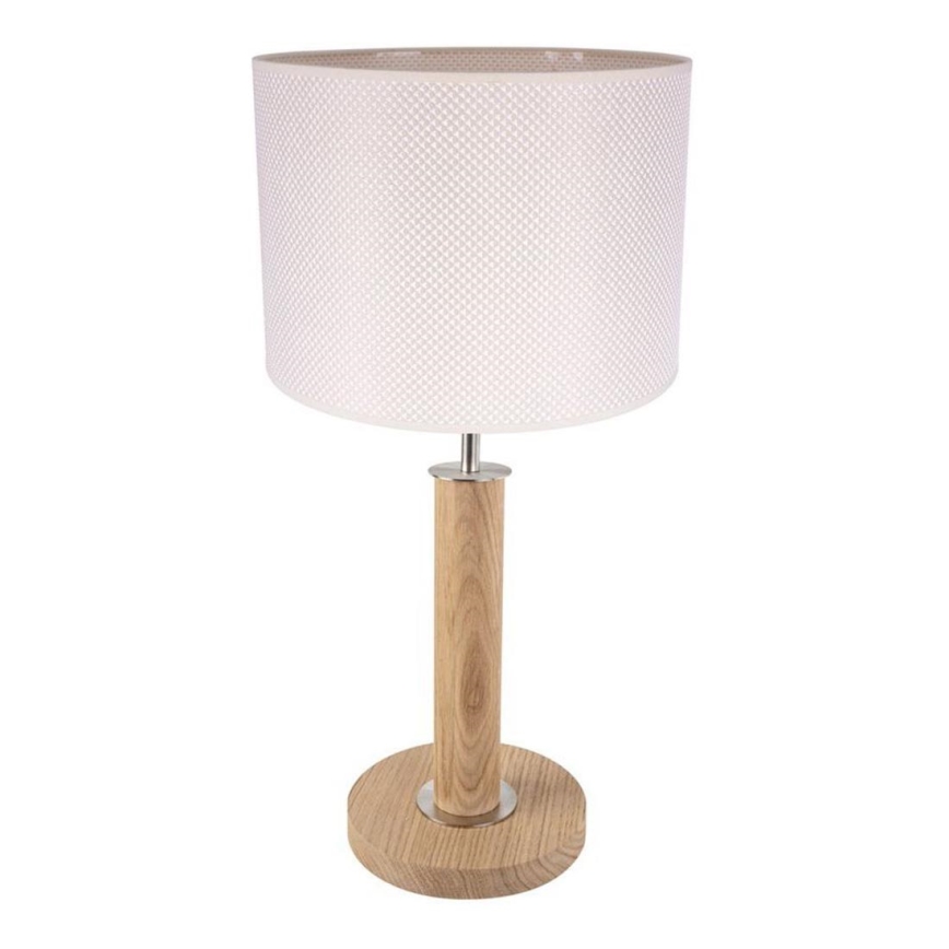 Lampa stołowa BENITA 1xE27/60W/230V 48 cm kremowy/dąb