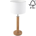 Lampa stołowa BENITA 1xE27/60W/230V 61 cm biała/dąb – certyfikat FSC