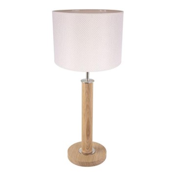 Lampa stołowa BENITA 1xE27/60W/230V 61 cm kremowy/dąb