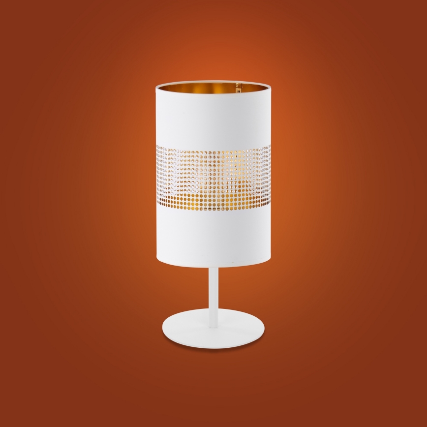 Lampa stołowa BOGART 1xE27/15W/230V biała/złota