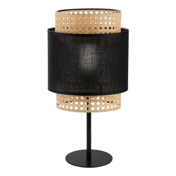 Lampa stołowa BOHO 1xE27/15W/230V czarna/rattan