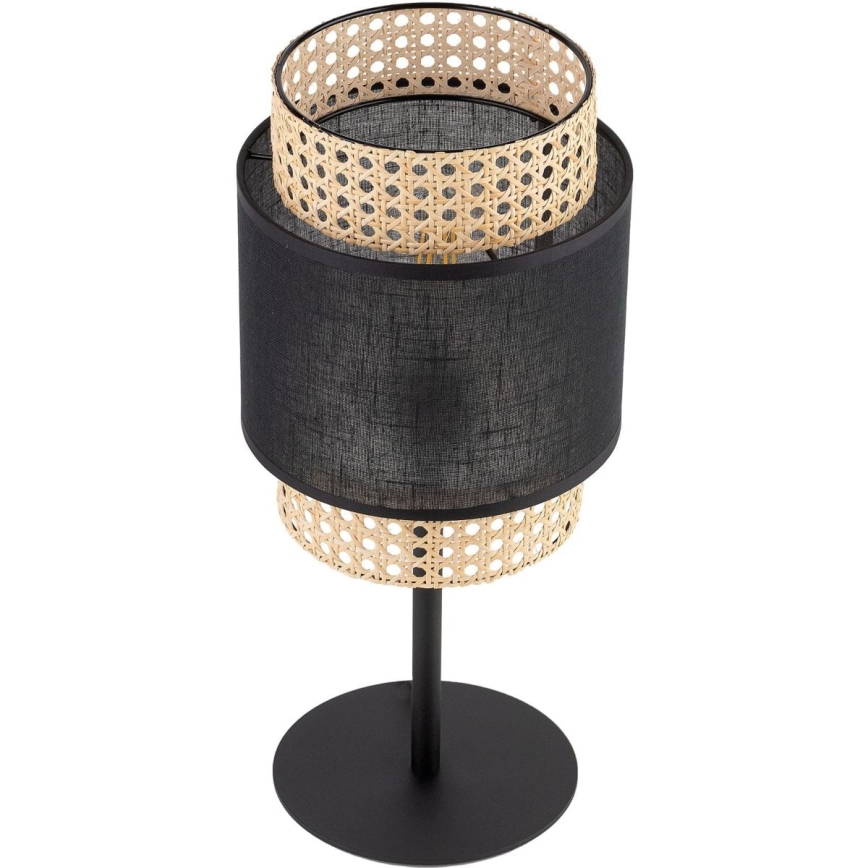 Lampa stołowa BOHO 1xE27/15W/230V czarna/rattan