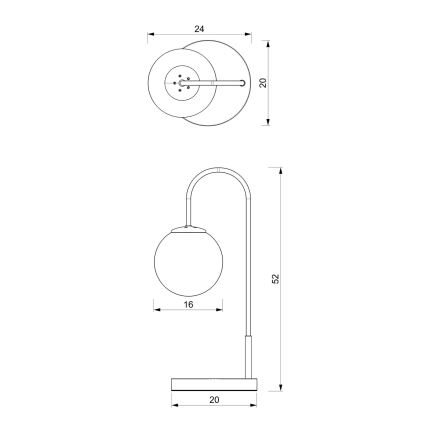 Lampa stołowa CAMBRIDGE 1xE14/60W/230V czarny