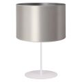 Lampa stołowa CANNES 1xE14/15W/230V 20 cm srebrny/biały
