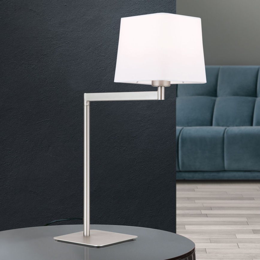 Lampa stołowa CARLTON 1xE27/40W/230V biały/matowy chrom