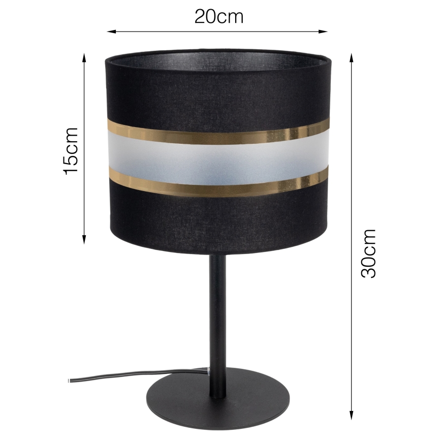 Lampa stołowa CORAL 1xE27/60W/230V czarna