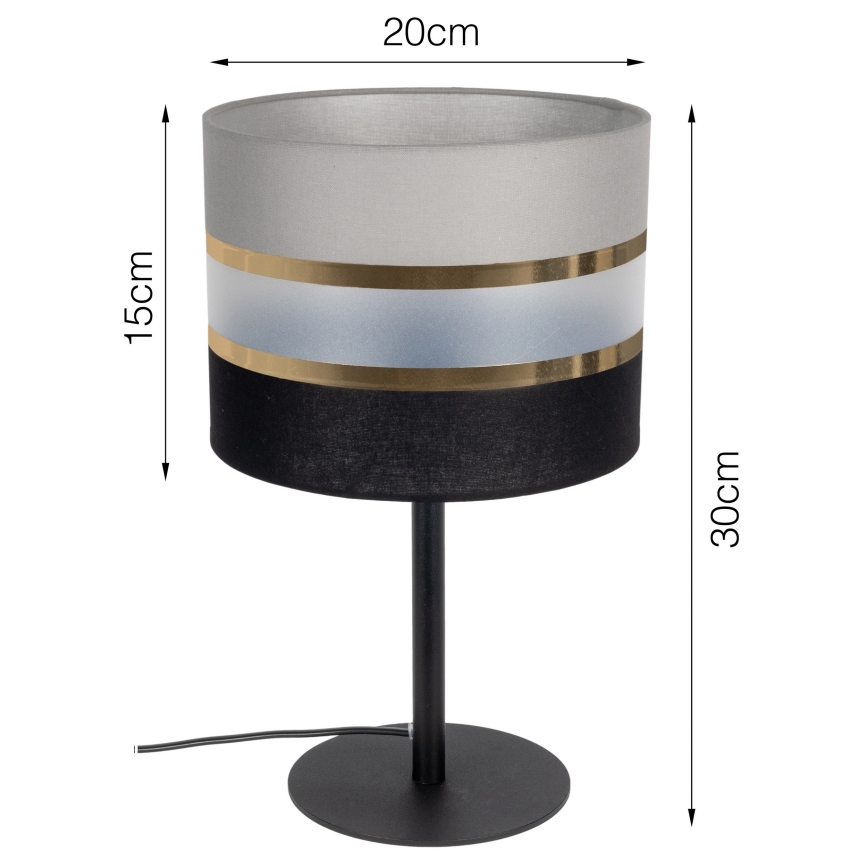Lampa stołowa CORAL 1xE27/60W/230V czarny/szary