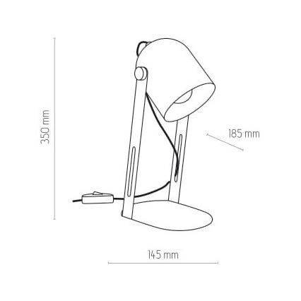 Lampa stołowa DAVIS 1xE27/60W/230V czarny