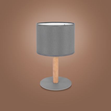 Lampa stołowa DEVA 1xE27/15W/230V szara/drewno
