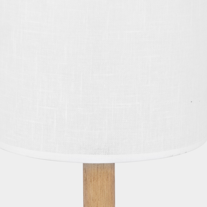 Lampa stołowa DEVA 1xE27/60W/230V biala/drewno