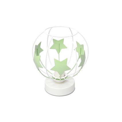 Lampa stołowa dziecięca STARS 1xE27/15W/230V zielony/biały